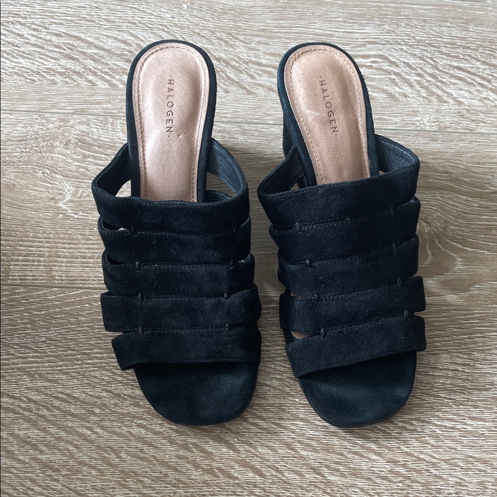Halogen Black Wedge Sandal Sz 7